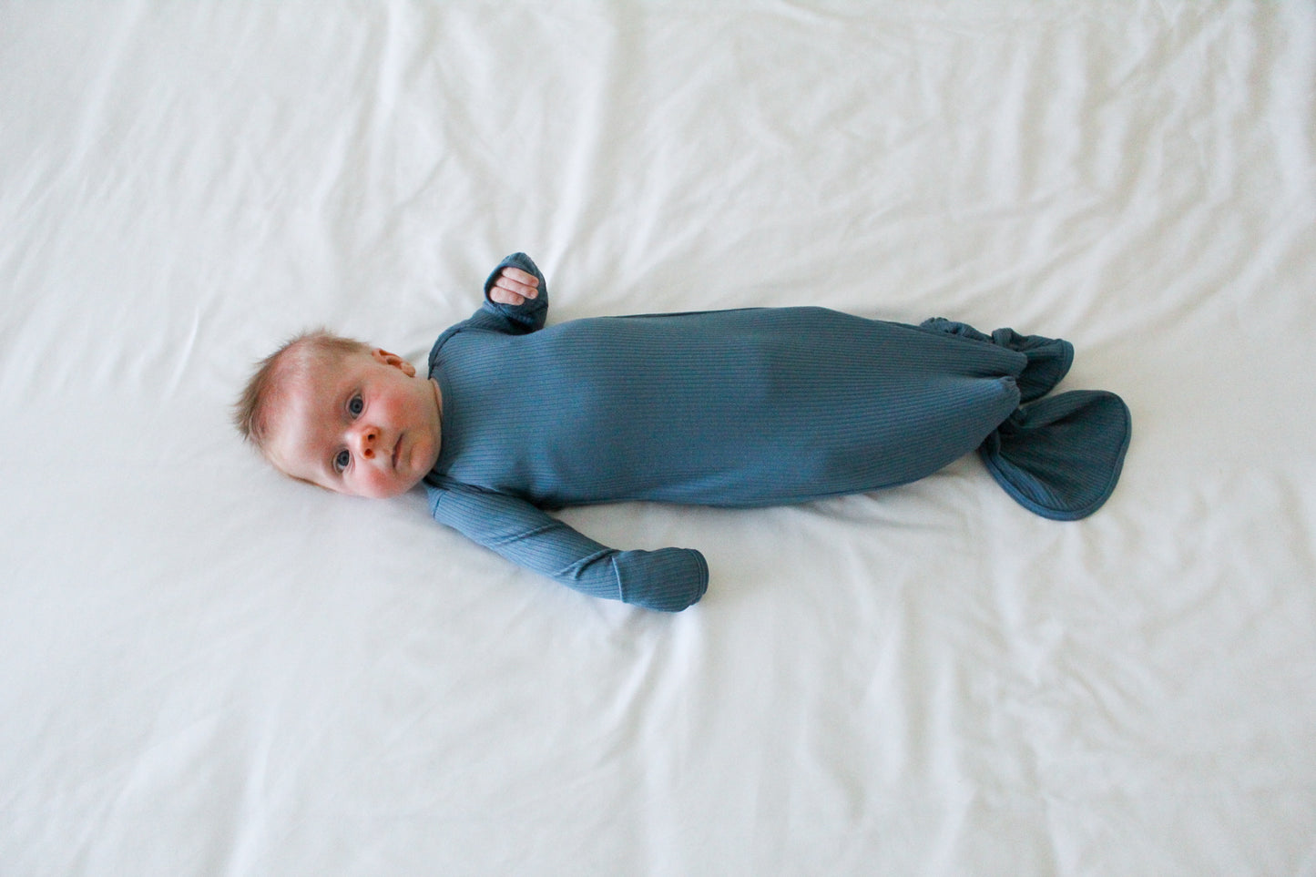 Ribbed Blue - Knotted Gown