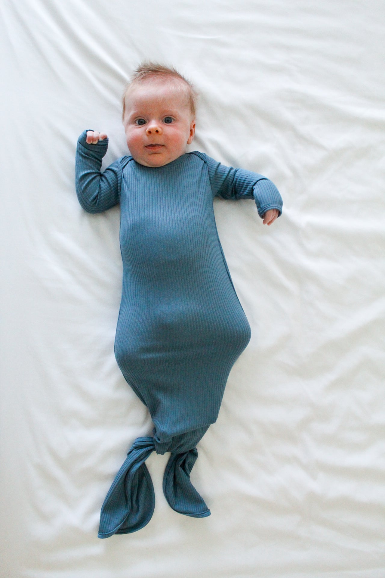 Ribbed Blue - Knotted Gown