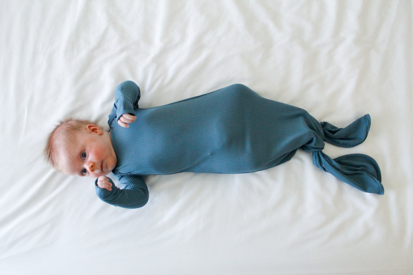 Ribbed Blue - Knotted Gown