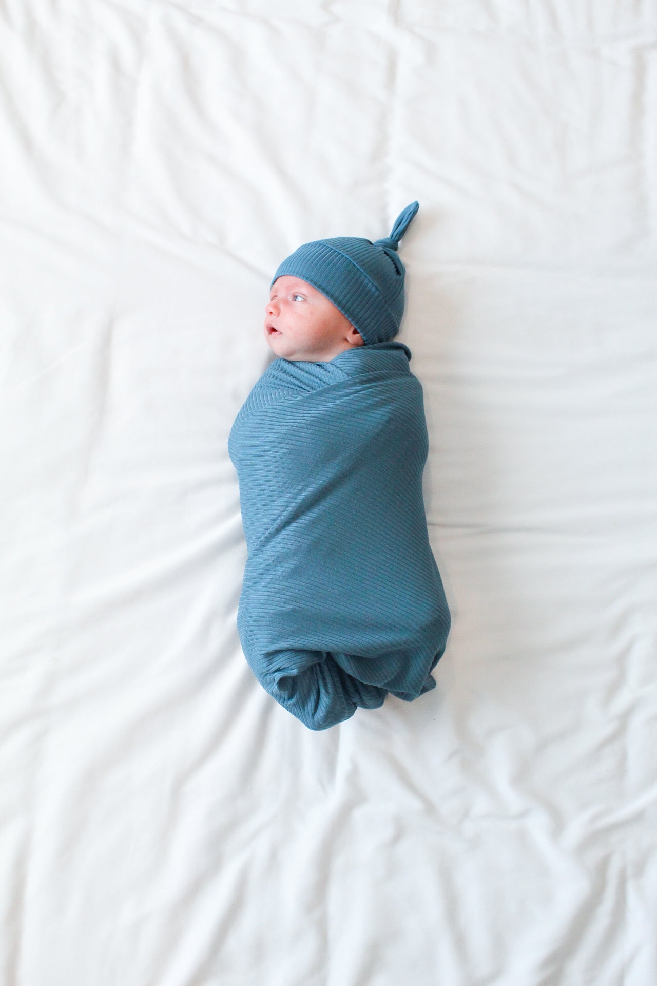 Ribbed Blue - Swaddle Blanket