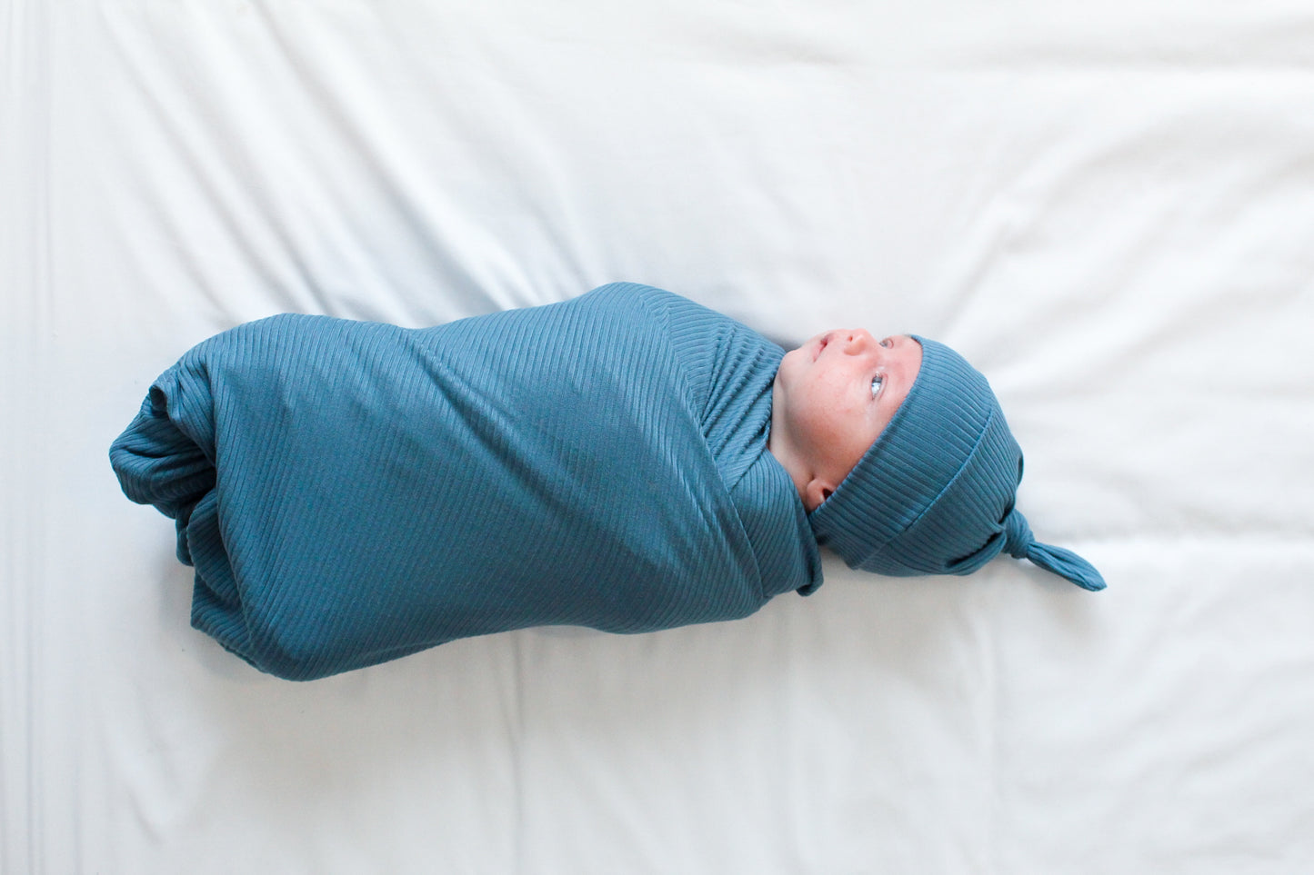 Ribbed Blue - Swaddle Blanket