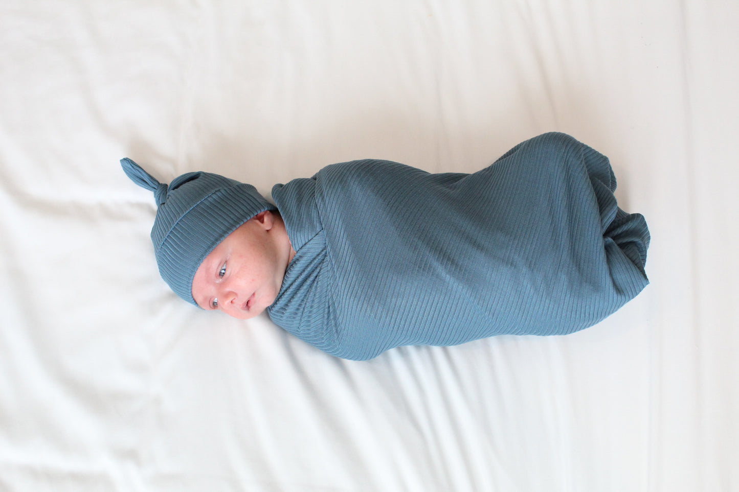 Ribbed Blue - Swaddle Blanket