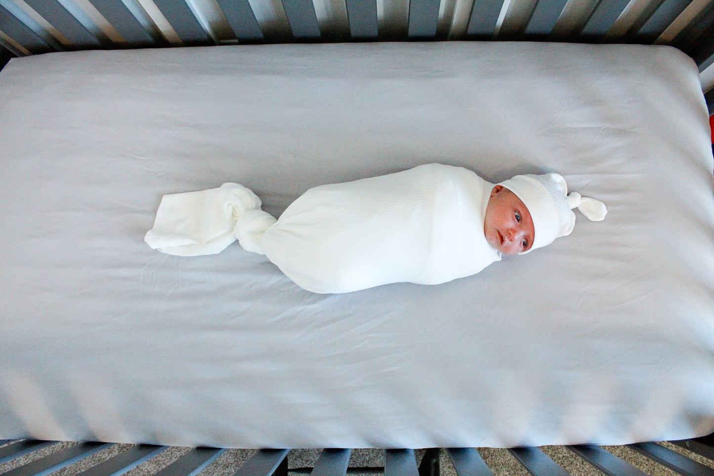 Ribbed White - Swaddle Blanket