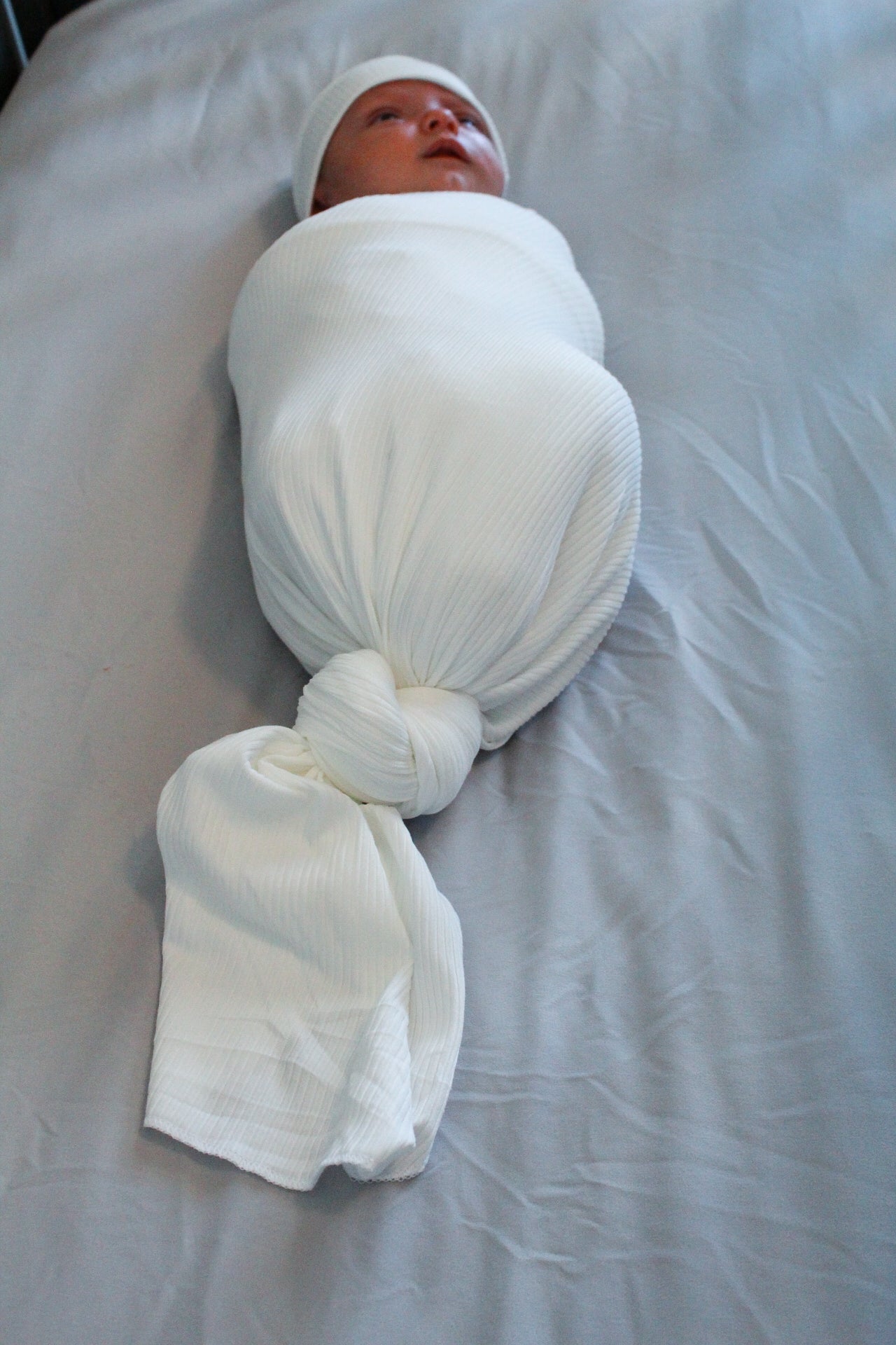 Ribbed White - Swaddle Blanket