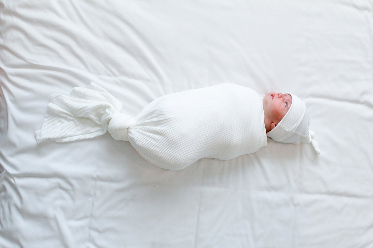 Ribbed White - Swaddle Blanket