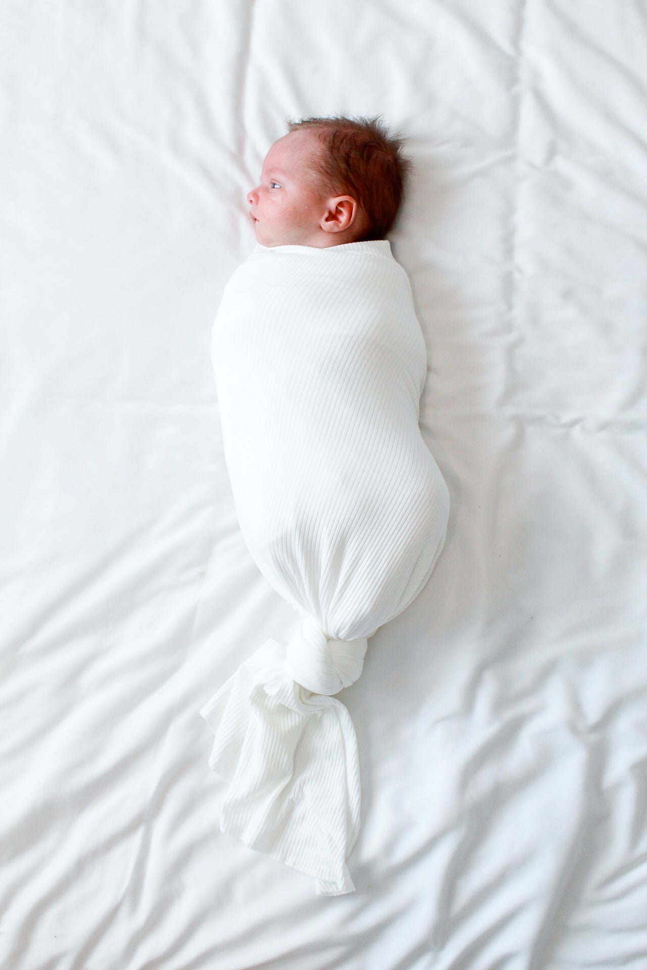 Ribbed White - Swaddle Blanket