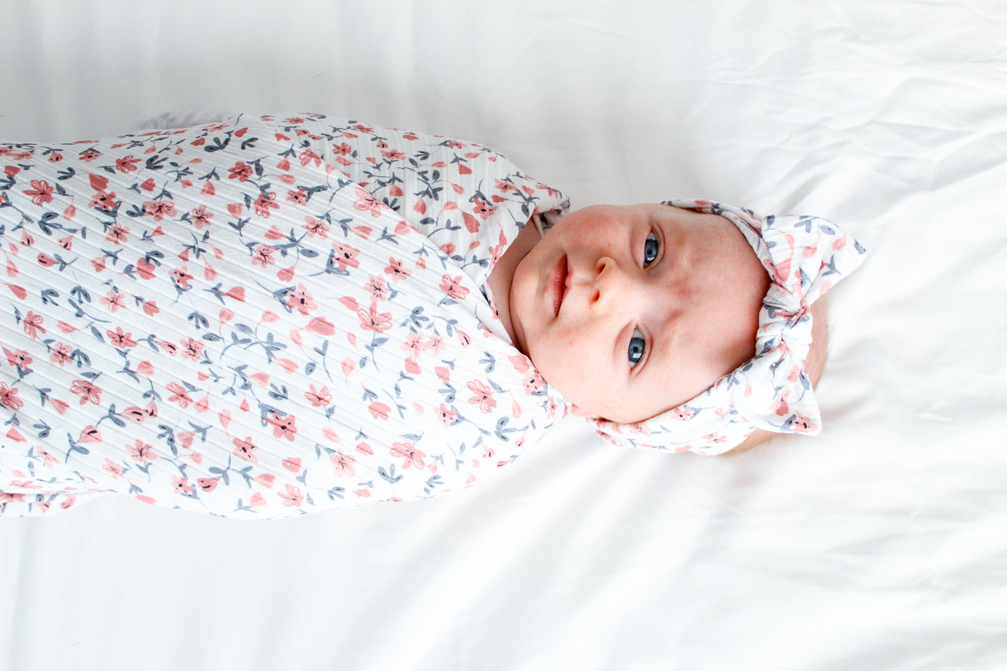 Ribbed Floral - Swaddle Blanket