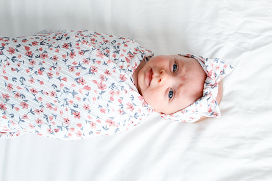 Ribbed Floral - Swaddle Blanket