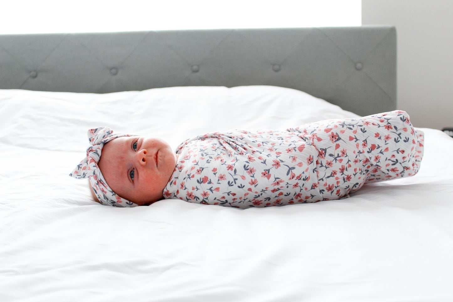 Ribbed Floral - Swaddle Blanket