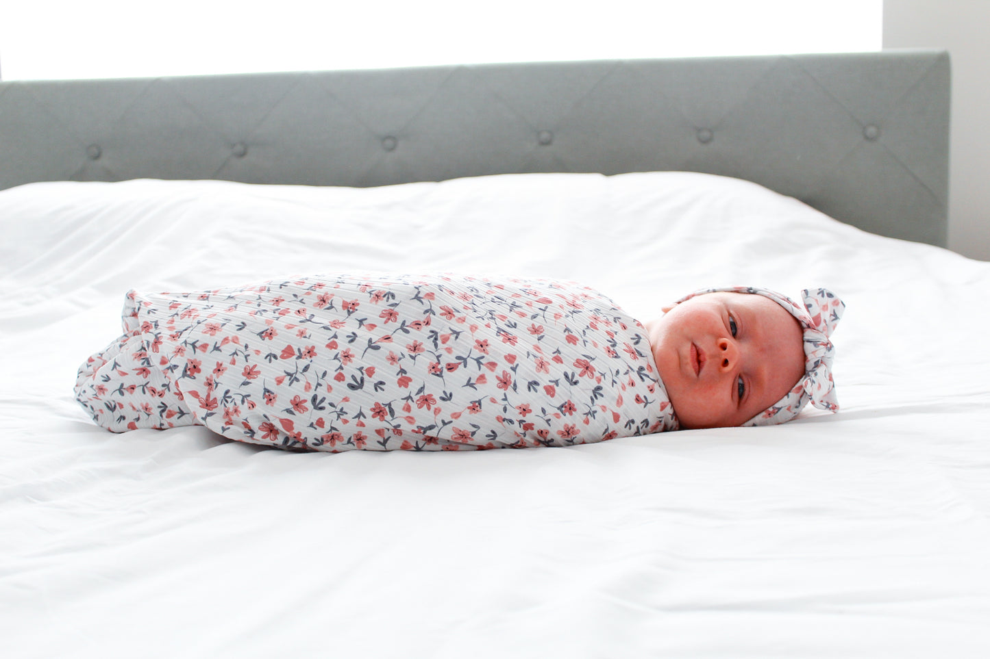 Ribbed Floral - Swaddle Blanket