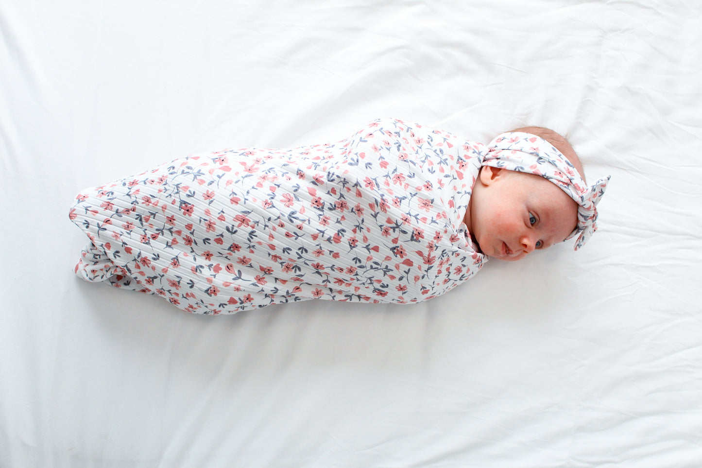 Ribbed Floral - Swaddle Blanket