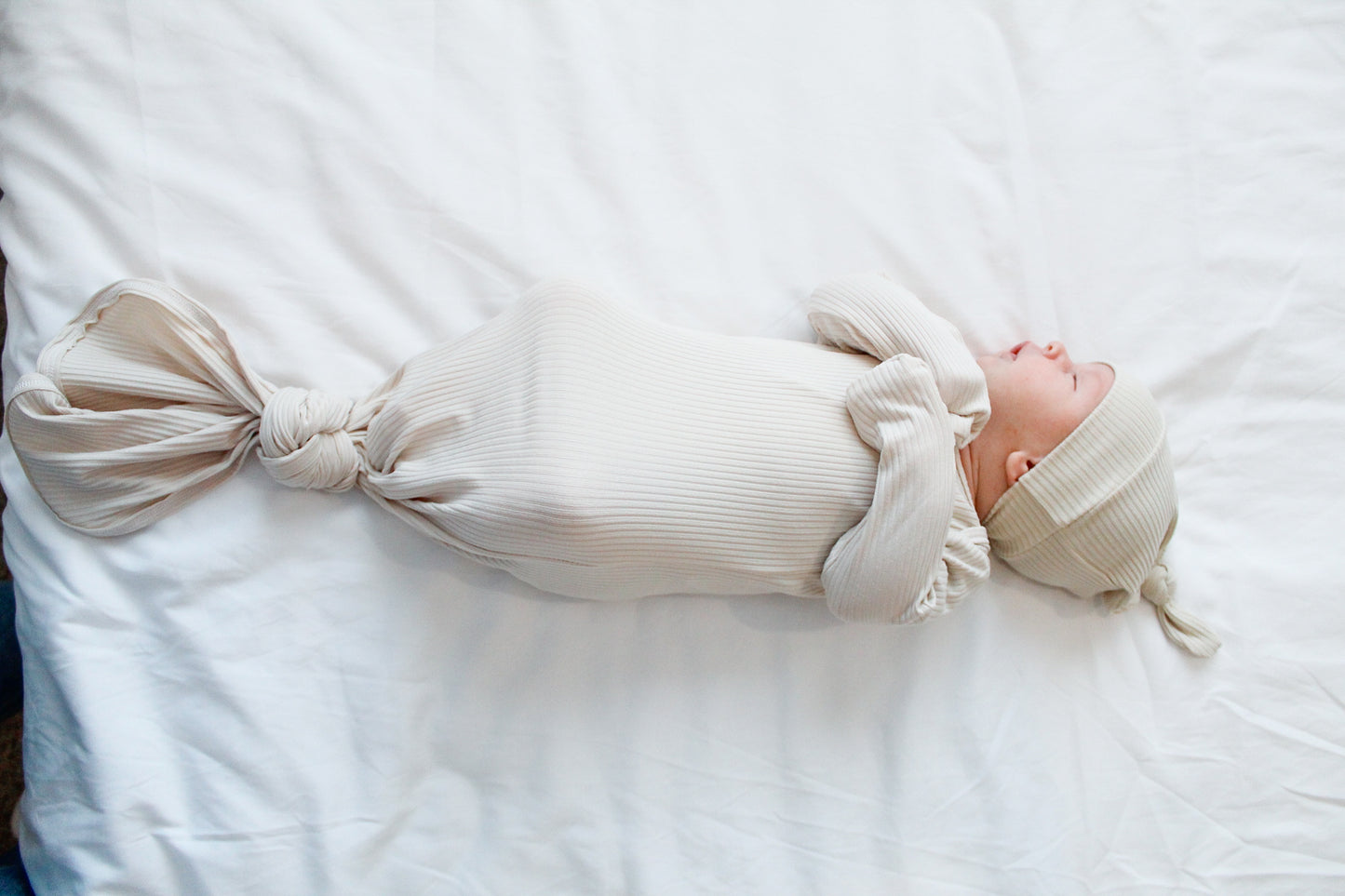 Ribbed Cream - Knotted Gown