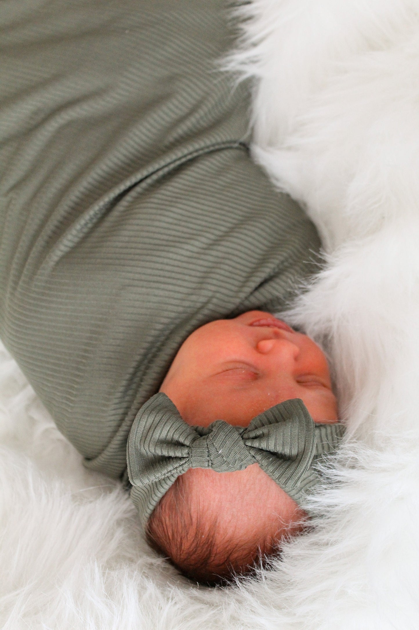 Ribbed Green - Swaddle Blanket