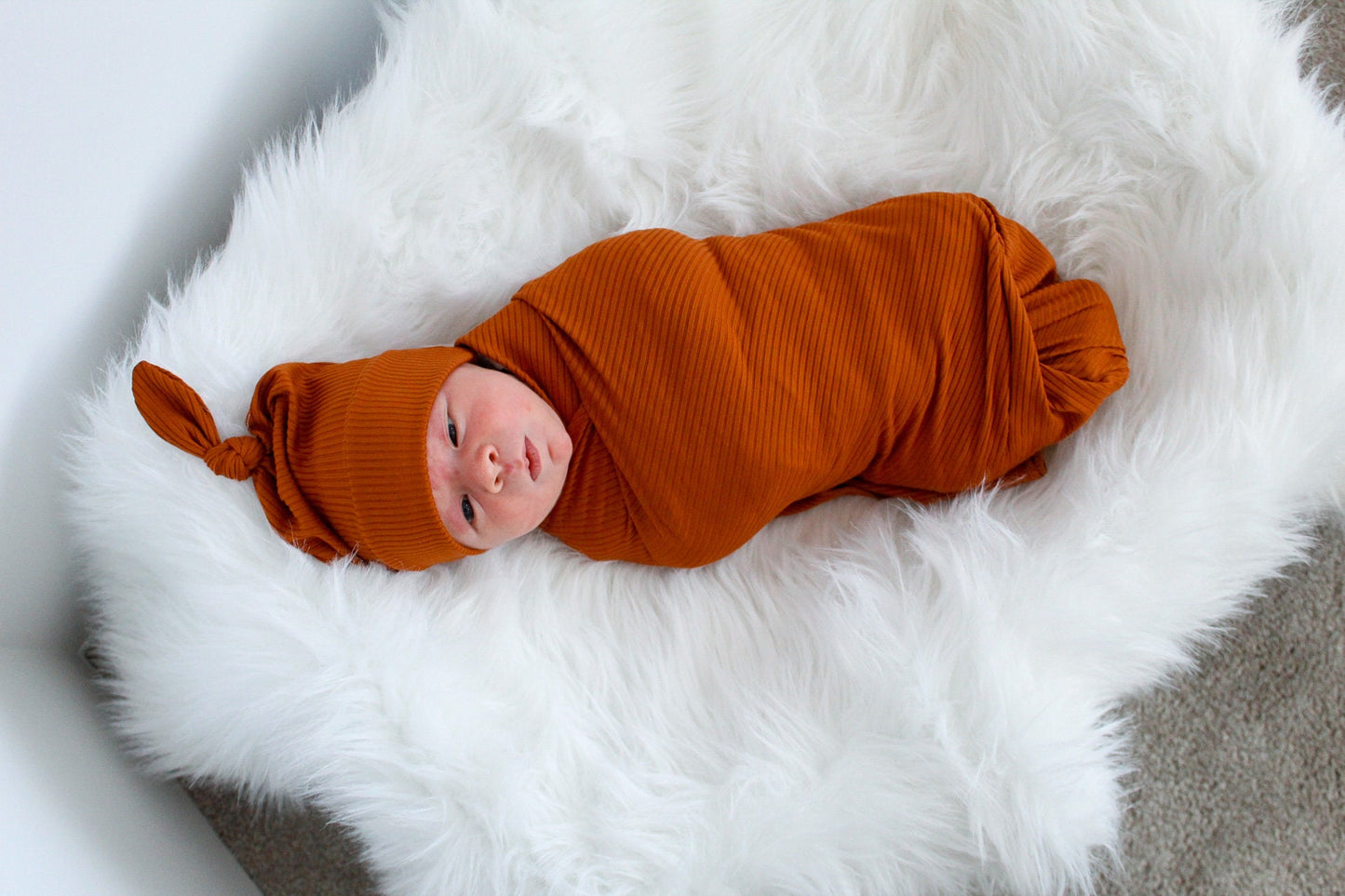 Ribbed Orange - Swaddle Blanket