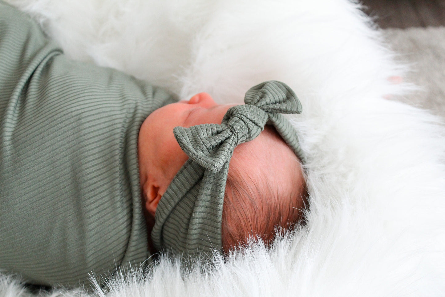 Ribbed Green - Swaddle Blanket