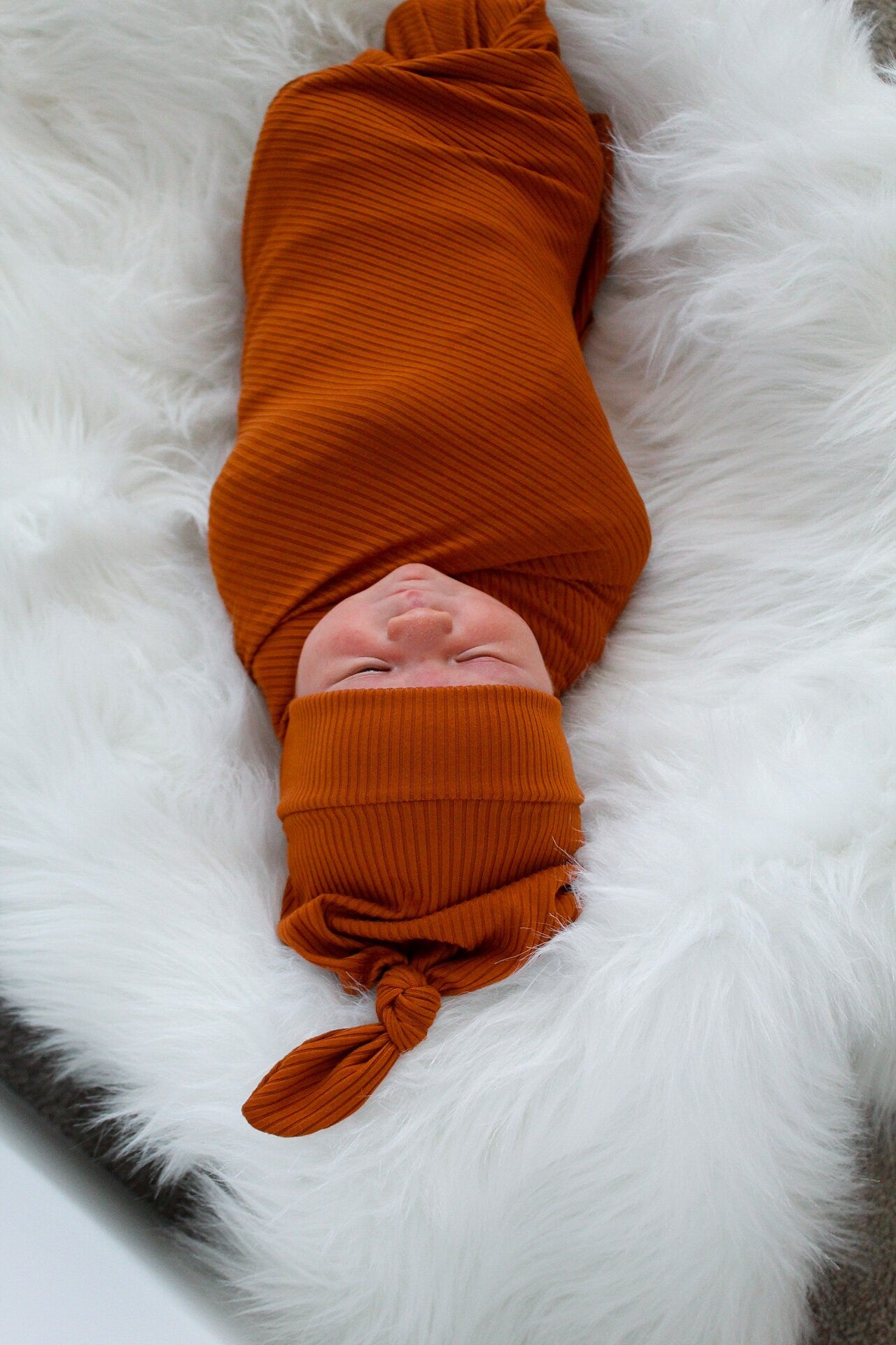 Ribbed Orange - Swaddle Blanket